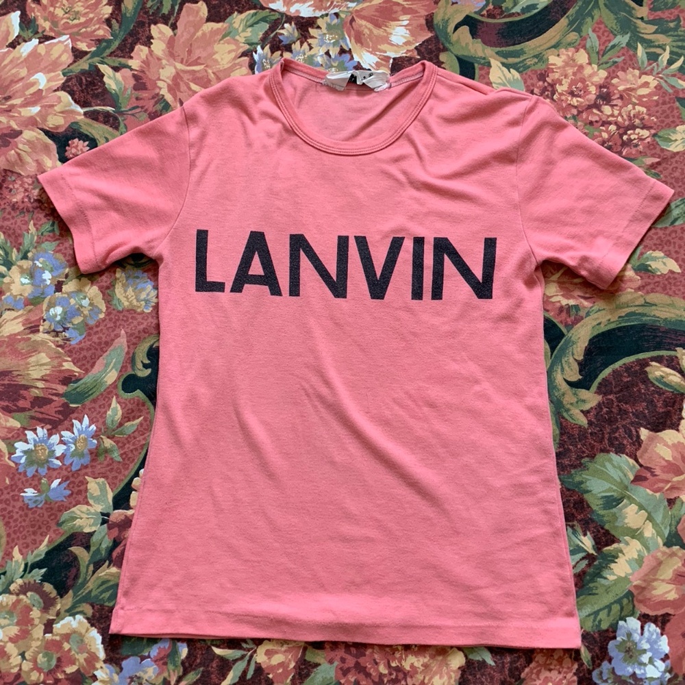 Vintage Lanvin Paris Pink French Cut Top Small tee
